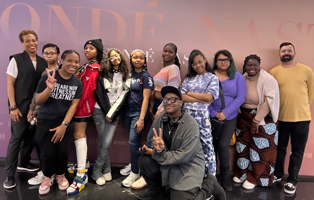 media arts project student posing at conde nast